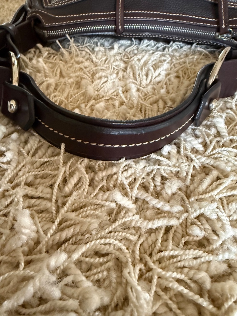 Vintage Dooney & Bourke Pebble Grain Leather East-West Shoulder Bag Black/Brown - Picture 15 of 15